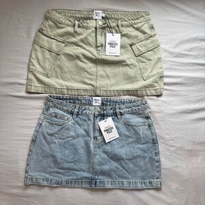 Princess Polly Mini Skirt Bundle Blue and Green Size 10